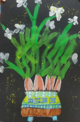 水仙花儿童画获奖