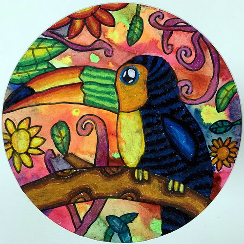 巨嘴鸟绘画图片