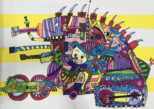 木偶的机器时代儿童绘画简单