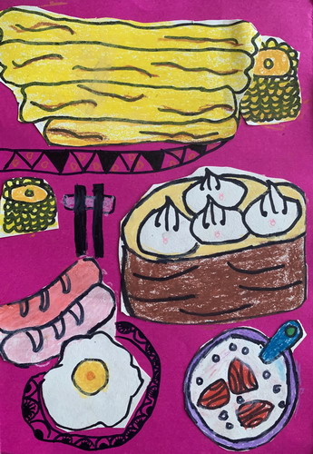 美味的早餐创意画简单好看