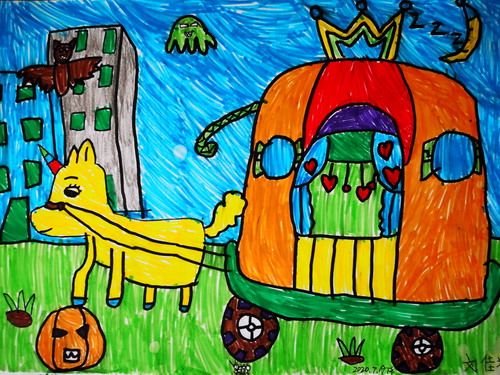 南瓜车画简单又漂亮