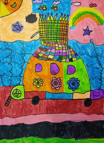 公主车手绘画简单好看