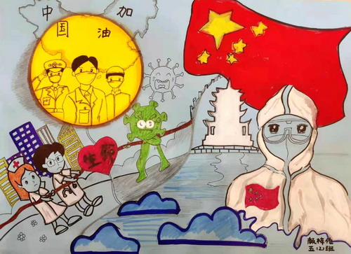 抗击疫情儿童画