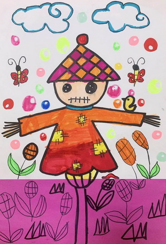 稻草人儿童画一等奖