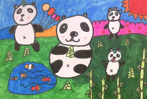 大熊猫手绘画简单好看
