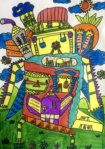 灰兔的家创意画