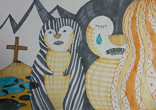 绝望的企鹅画简单又漂亮