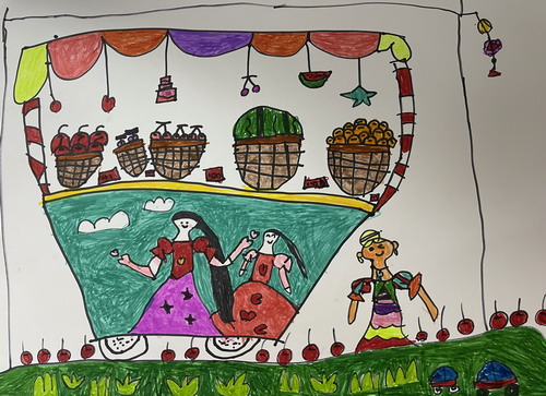 迪士尼水果车儿童画创意