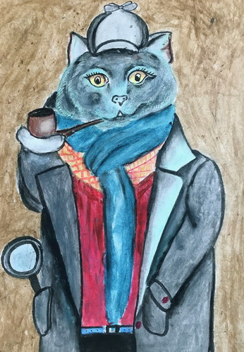 酷酷的猫画画图片