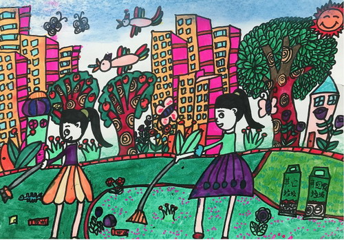 保护环境从我做起儿童画一等奖