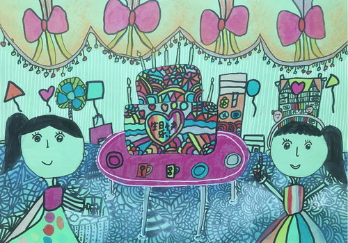 生日蛋糕绘画图片