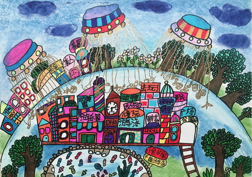 城市垃圾清理画画好看