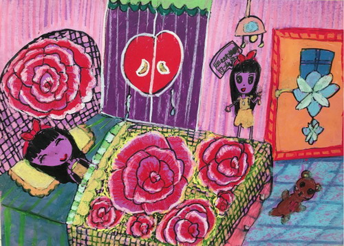 我最喜欢的大花被儿童绘画