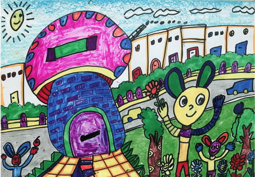 蘑菇房儿童绘画简单