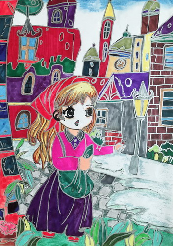 卖火柴的小女孩手绘画简单好看