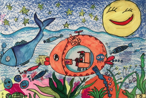 潜水艇创意画一等奖