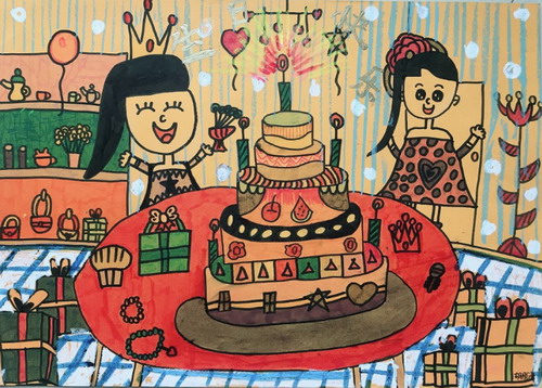 小姐姐生日快乐绘画