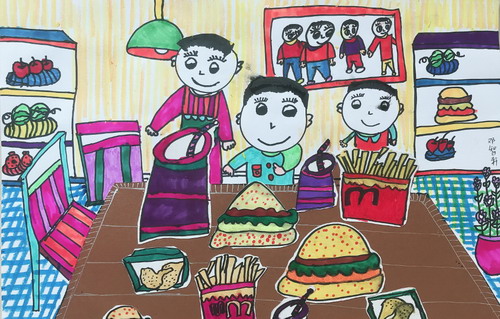 西式大餐画画简单