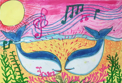 海底之声手绘画图片