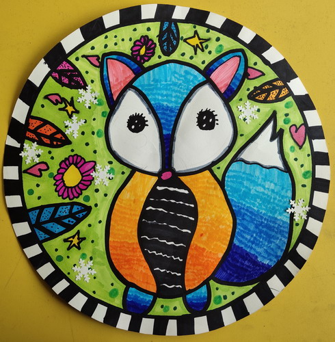 小狐狸装饰画绘画获奖作品