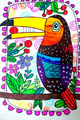 大嘴鸟画画好看