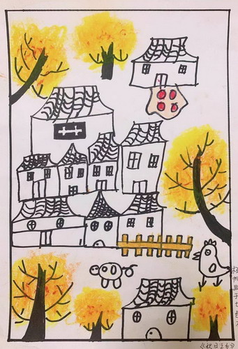 秋日之乡儿童画
