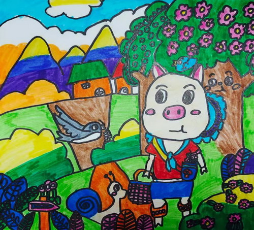 可爱的小猪儿童画