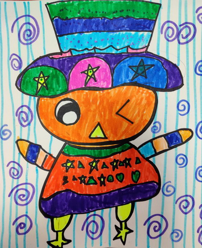 小小魔法猫头鹰绘画获奖作品