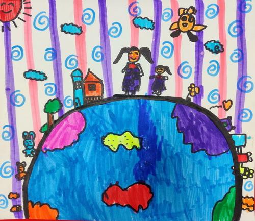 美丽的地球我的家画画图片