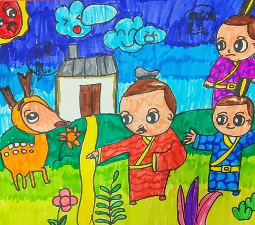 指鹿为马画画简单