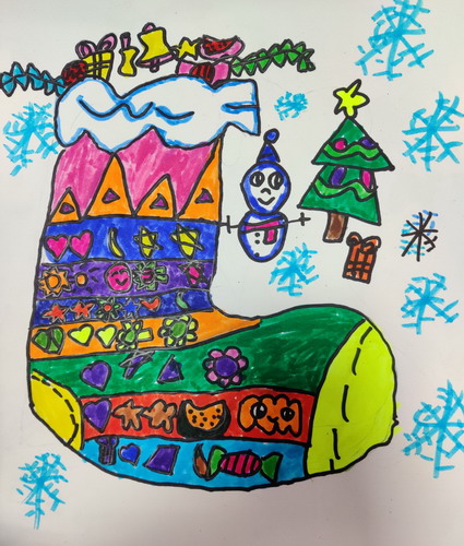 漂亮的圣诞袜画画好看