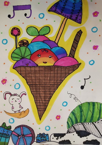 冰淇淋绘画图片