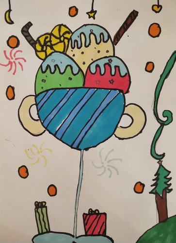 冰淇淋绘画作品