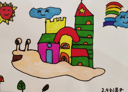 蜗牛的房子儿童画创意