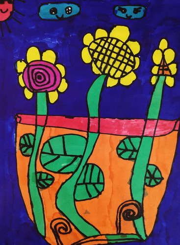 我的花儿童绘画一等奖