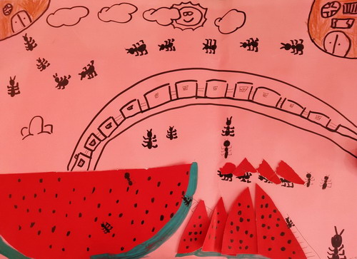 蚂蚁的快乐儿童画