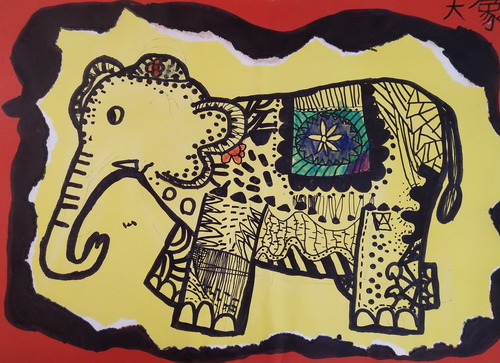 快乐的房子儿童画