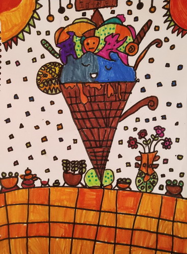 快乐的冰淇淋手绘画获奖