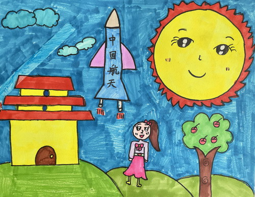 中国科技儿童画图片