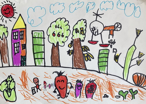 农田儿童绘画简单