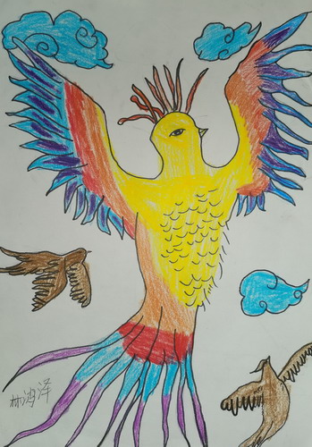 百鸟朝凤画画图片