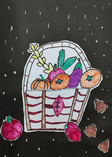 丰收的蔬果创意画