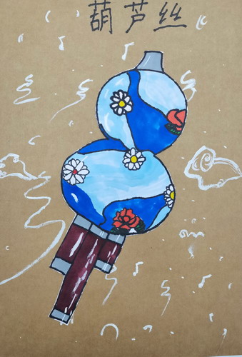 葫芦丝手绘画图片