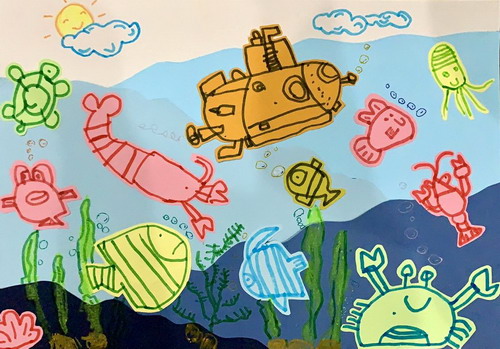 假如我生活的城市有一片海创意画