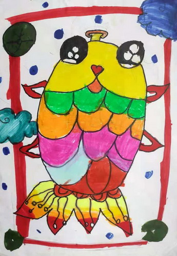 七彩鱼画画好看