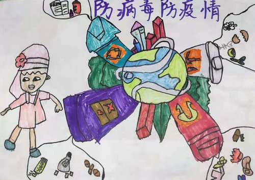 抗击病毒创意画