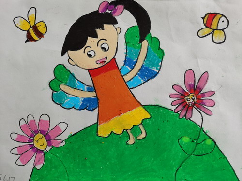 美丽的小女孩绘画图片