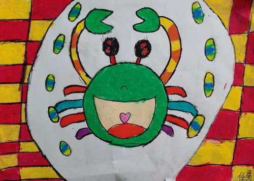 螃蟹）儿童绘画一等奖