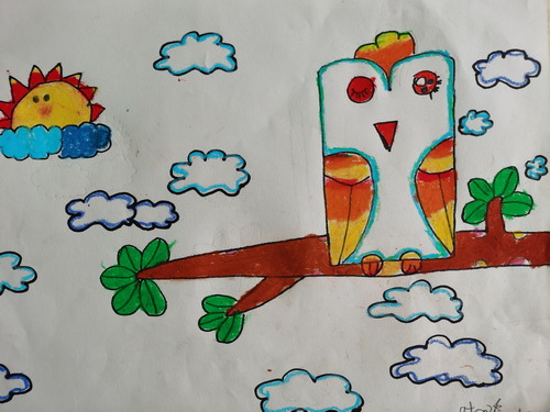 猫头鹰手绘画简单好看