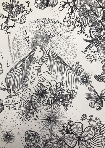 线描人物手绘画图片